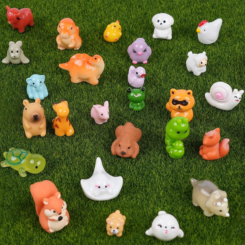 50PCS Mini Resin Animals Tiny Animals Miniature Figurines Bulk for Micro Fairy G gallery