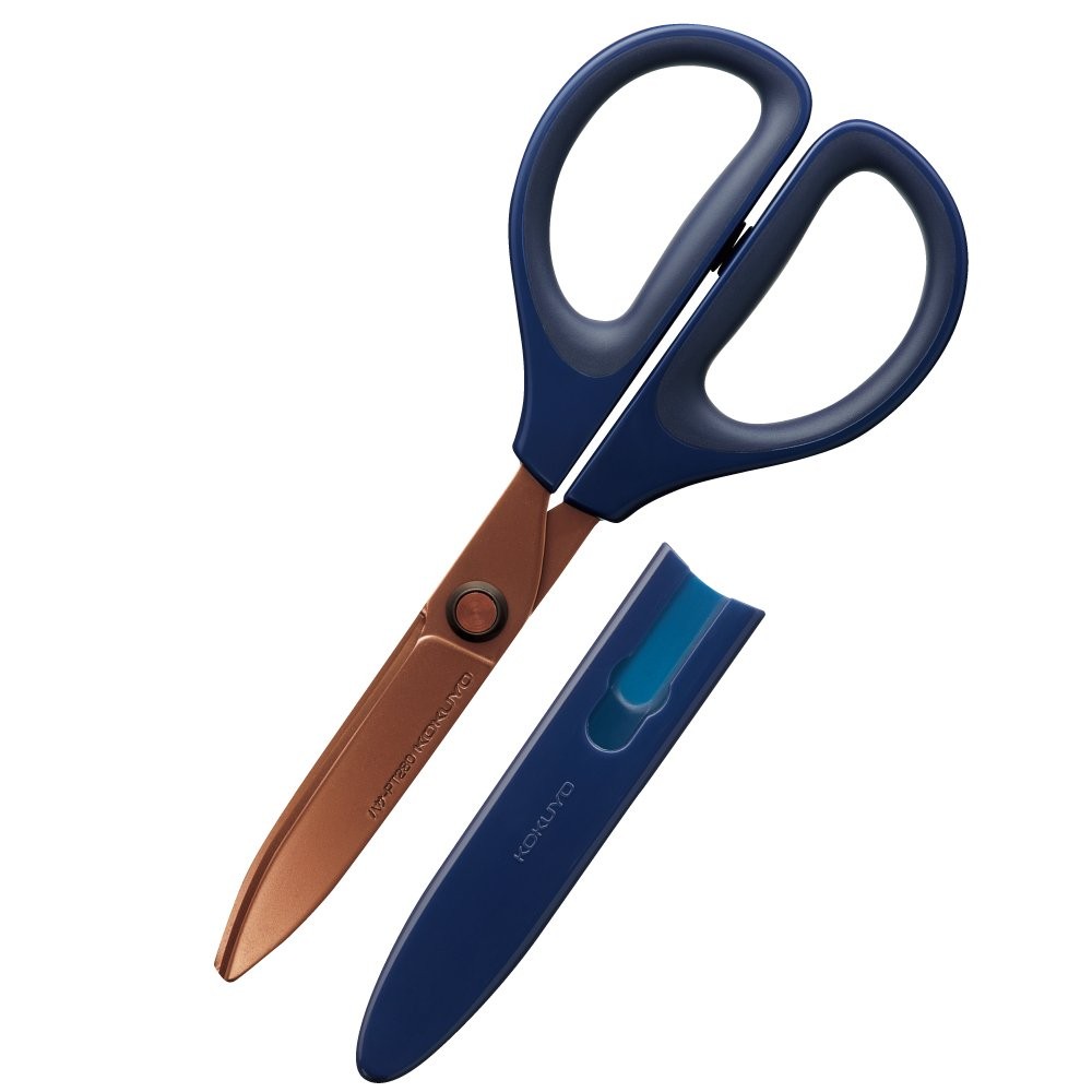 Kokuyo Stainless Steel scissors SAXA titanium glueless blade Navy Hasa-PT280DB gallery