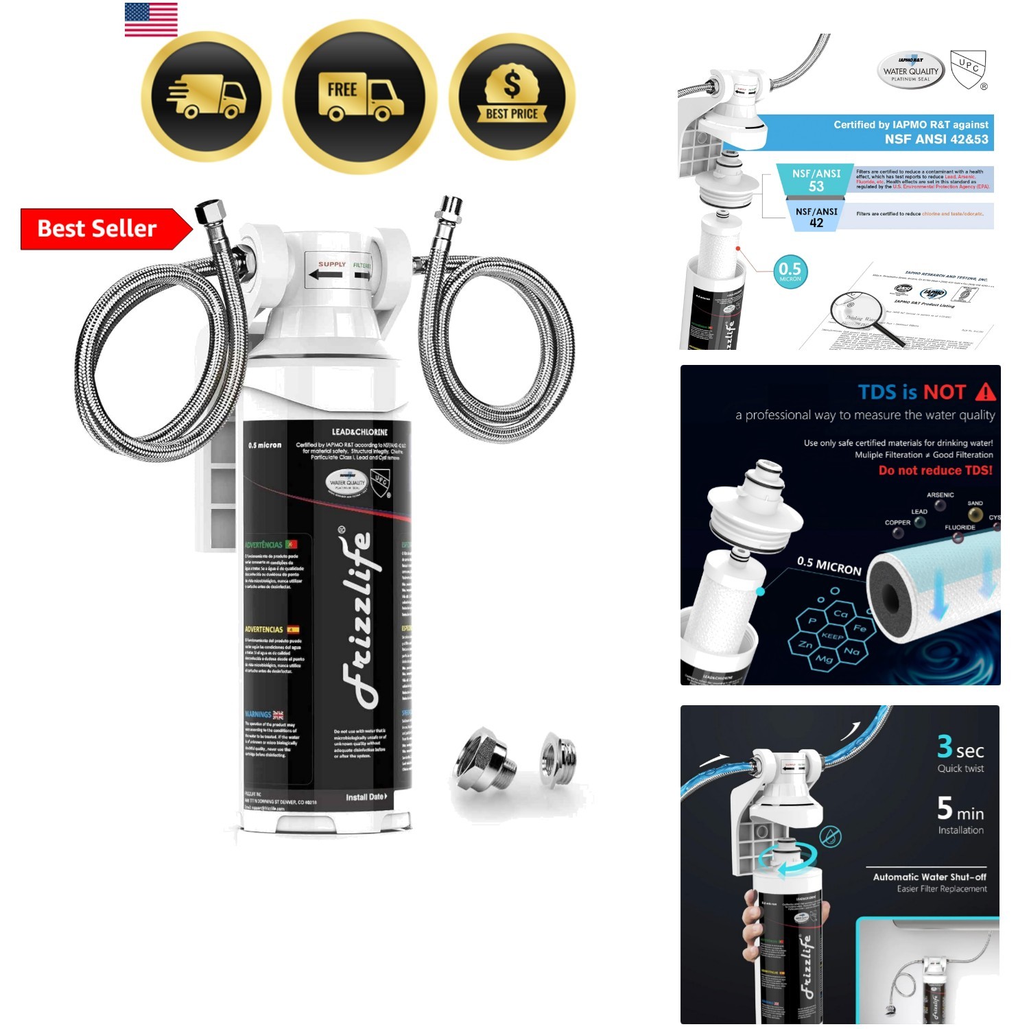 Under Sink Water Filter System-NSF/ANSI 53&42 Certified High Capacity Direct ... gallery