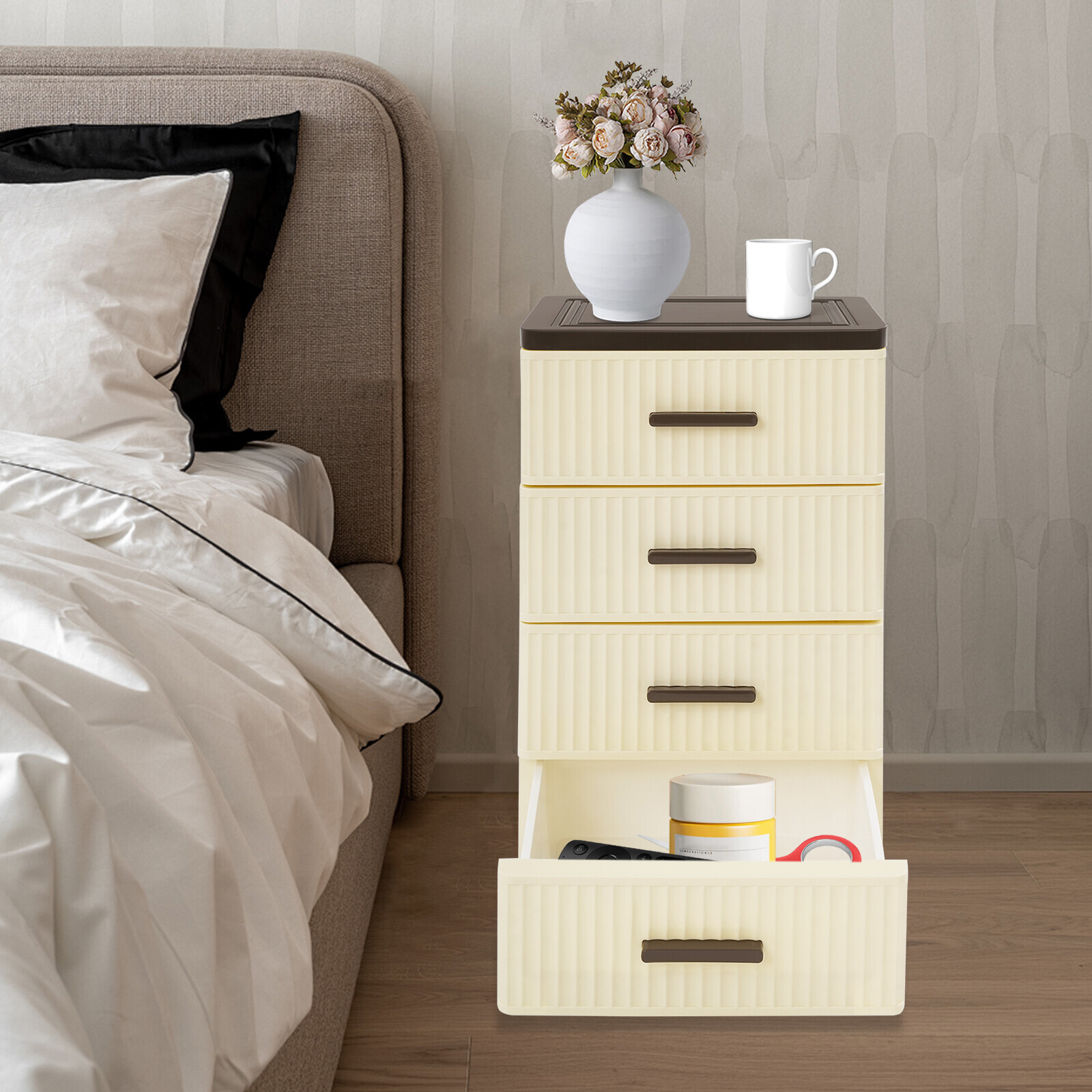 PP 4 Tier Drawer Storage Organizer, Storage Cabinet with 4 Universal Wheels gallery