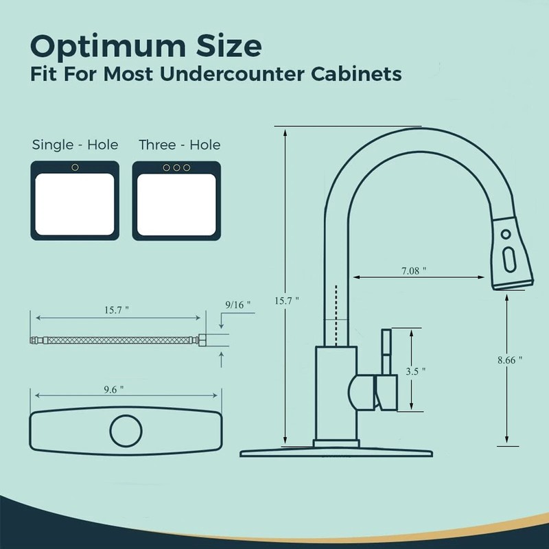 Kitchen Faucet with Pull Down Sprayer Multitask Mode Single Handle High Arc Pull gallery