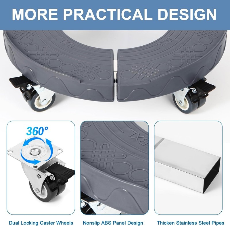Adjustable Trash Can Roller Base - Set of 2 gallery