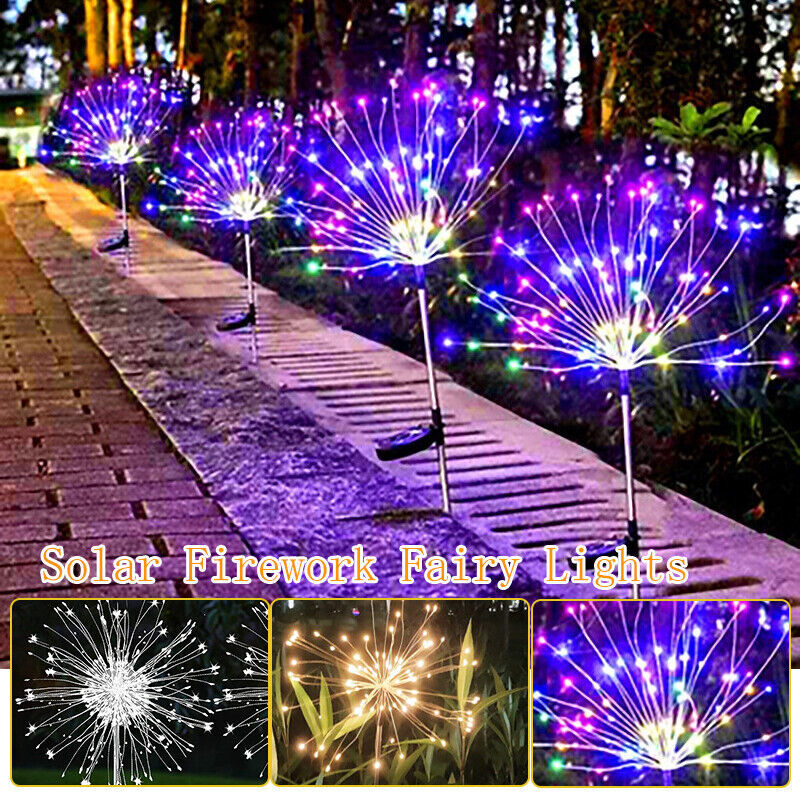 150 LED Solar Firework Lights Outdoor Waterproof Path Lawn Garden Decor Lamp USA gallery