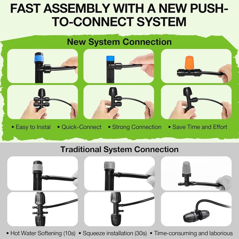 Upgraded Drip Irrigation Kit: Automatic Watering with 26ft Main Tube & 75ft Hose gallery