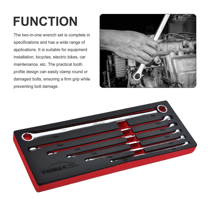 6PC Extra Long Box End Wrench Set Metric Durable Aviation Spanner CRV 8-19mm XPE gallery