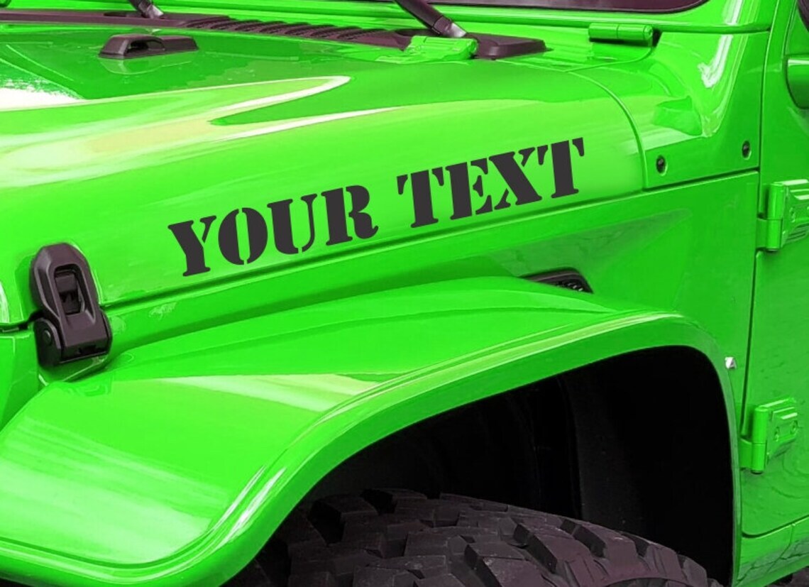 2x Custom Jeep Hood Decals - Custom Decal for JL JK TJ XJ CJ - Custom Hood Decal gallery