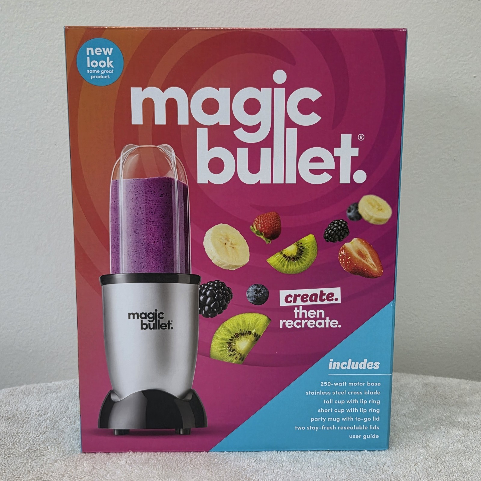 The Original Magic Bullet Mini 11-Piece Set Blender & Mixer in Small Silver NIB gallery