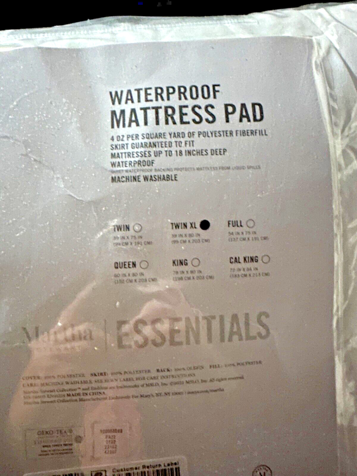 Martha Stewart Waterproof Quilted Mattress Pad NIP 5 sizes White gallery