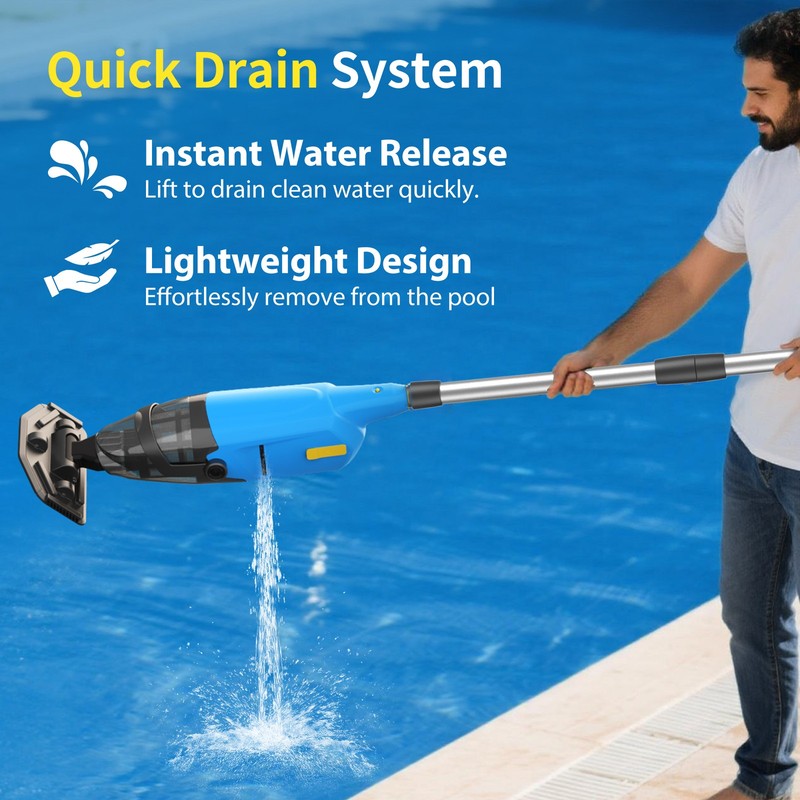 Powered Cordless Handheld Pool Vacuum, Rechargeable Pool Cleaner 60 Mins Runtime gallery