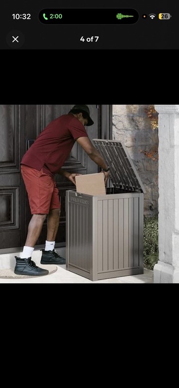 Lockable Waterproof Package Delivery Box Large Storage 48 Gallon Resin Outdoor gallery