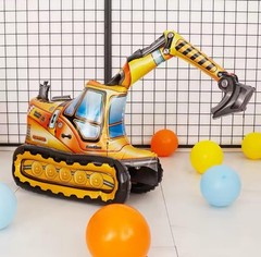 Huge 3D Digger Balloon Construction Builder Birthday Party Decor Excavator