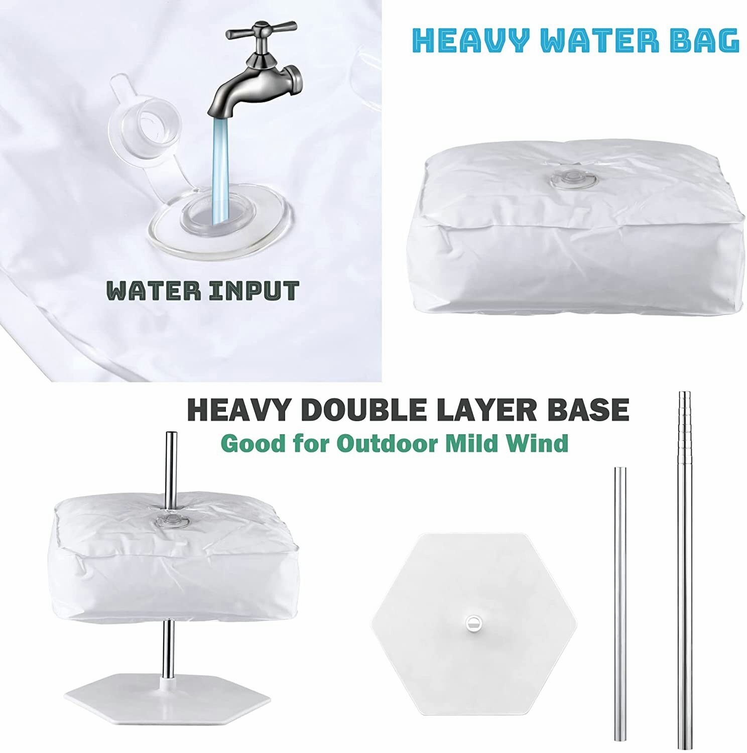 2 Set Balloon Column Stand Kit with Extendable Metal Pole and Heavy Water Bases gallery
