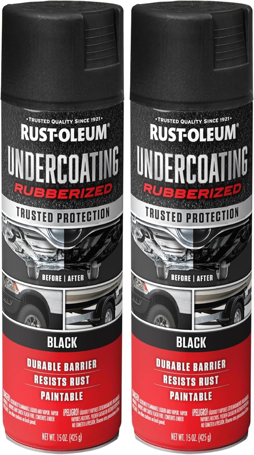 Rust-Oleum 248657-6PK Stops Rust Undercoating Spray, 15 Oz, Rubberized Black, 6 gallery