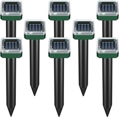Mole Repellent Solar Powered 8 Pack Sonic Mole Deterrent Spikes for Lawn Garden