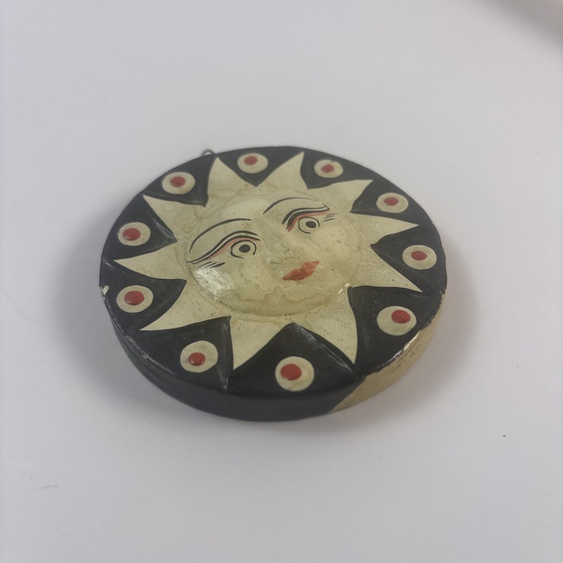 Celestial Sun & Moon Eclipse double sided wall hanging Piece painted 3” gallery