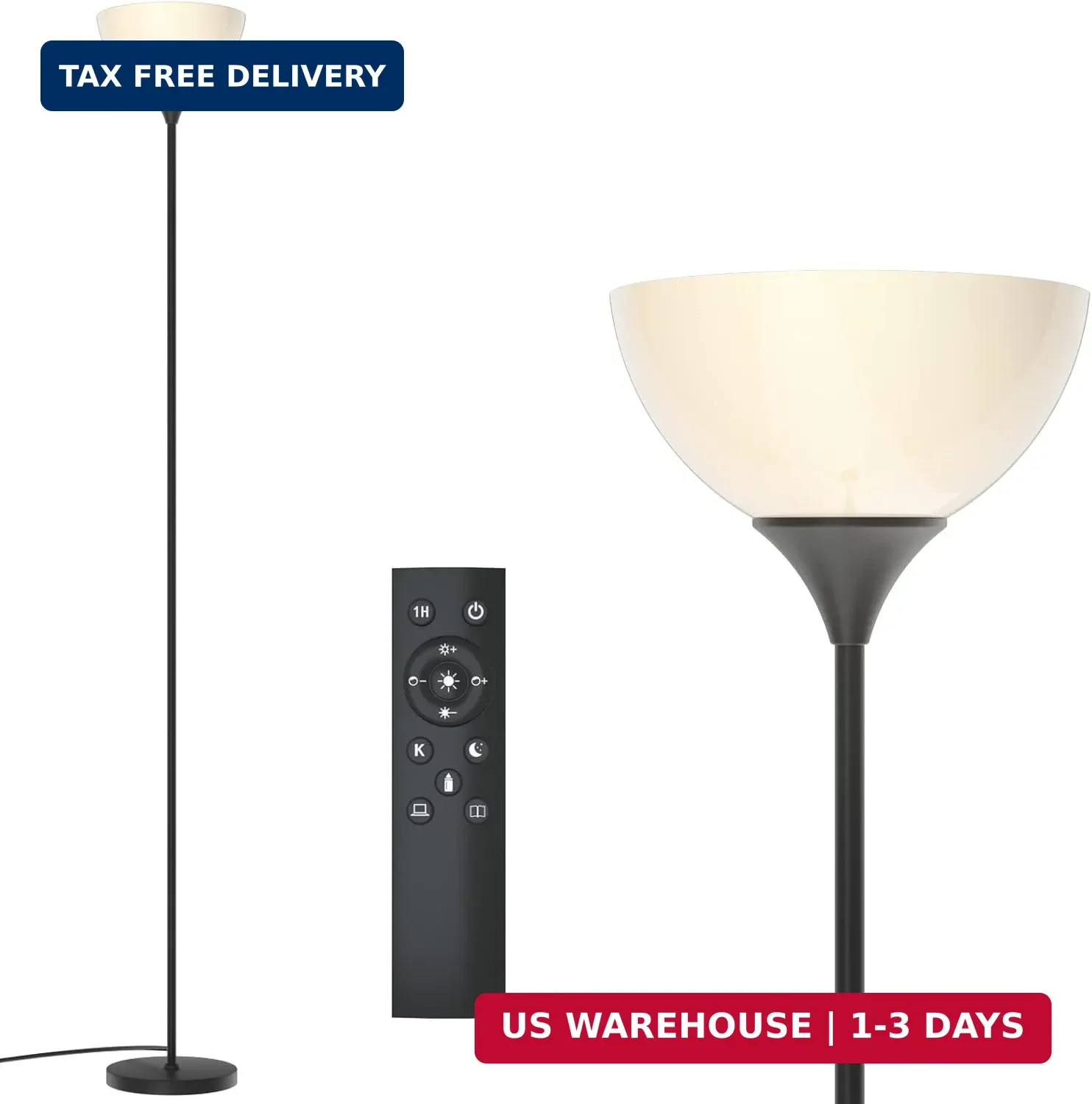 PESRAE Floor Lamp, Remote Control with Stpeless Color Temperatures and Brightnes gallery