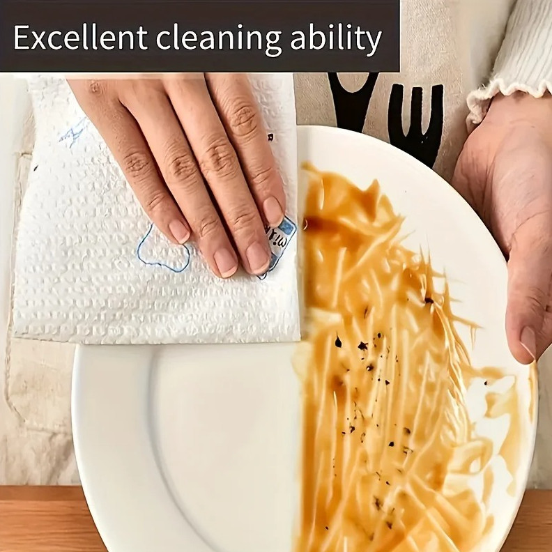 Disposable Kitchen Cleaning Cloth Roll – Dry & Wet Dual-Use Absorbent Towels gallery
