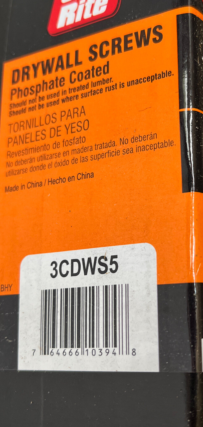 [5 Pounds-373 Screws]GRIP-RITE Drywall Screws #6 x 1 5/8” Philips Coarse Thread gallery