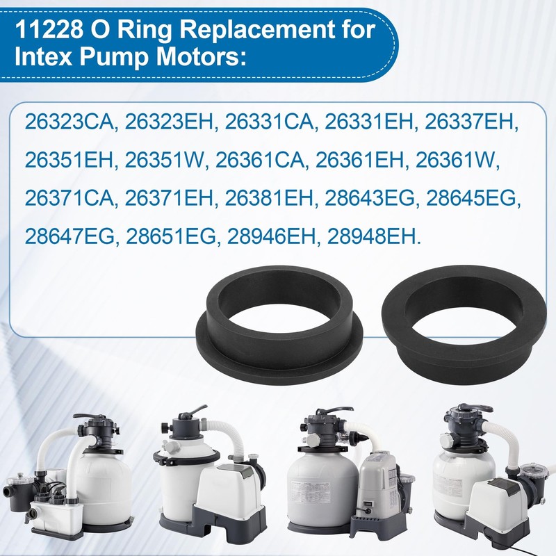 11228 L-Shape O-Ring Gasket Replacement for Intex Sand Filter Pumps Black gallery