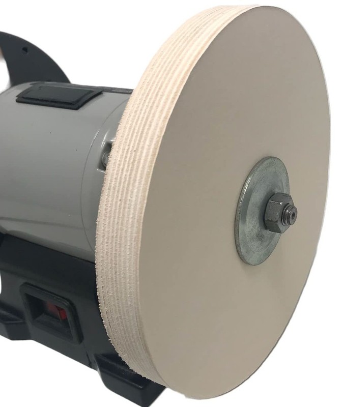 8 in Leather Honing Stropping Wheel Includes Premium White Buffing Compound M... gallery