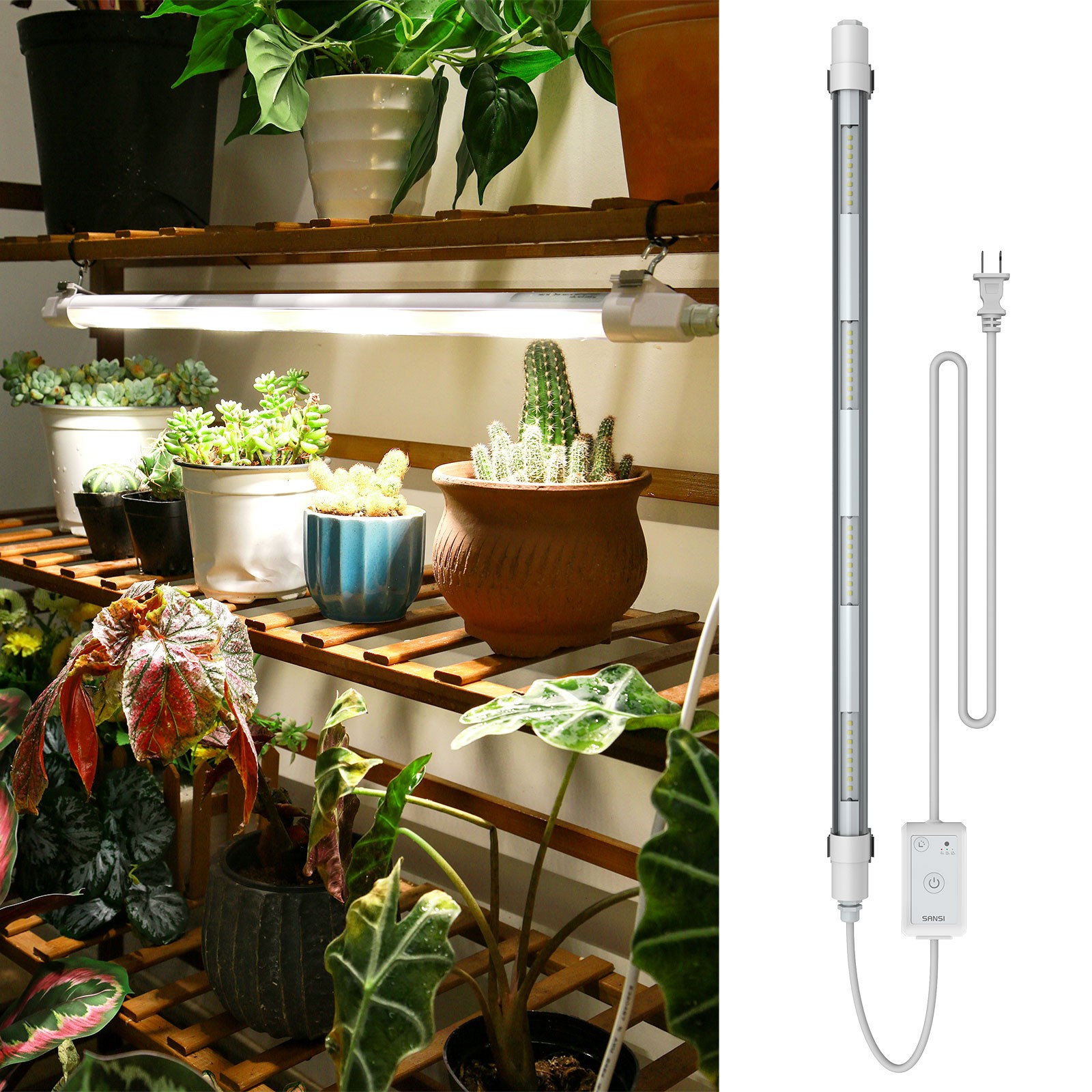 SANSI LED Grow Lights T8 Dimmable Full Spectrum 25W=195W Indoor Growing 2FT IP54 gallery
