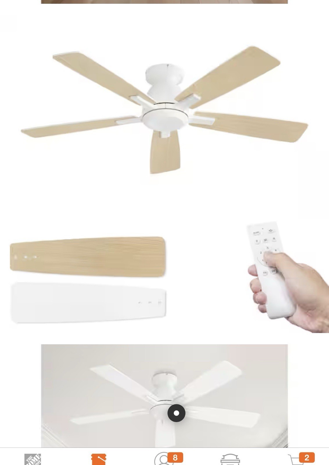 HINNIXY 46 in. Smart Indoor/Covered Outdoor White 6-Speed Ceiling Fan gallery
