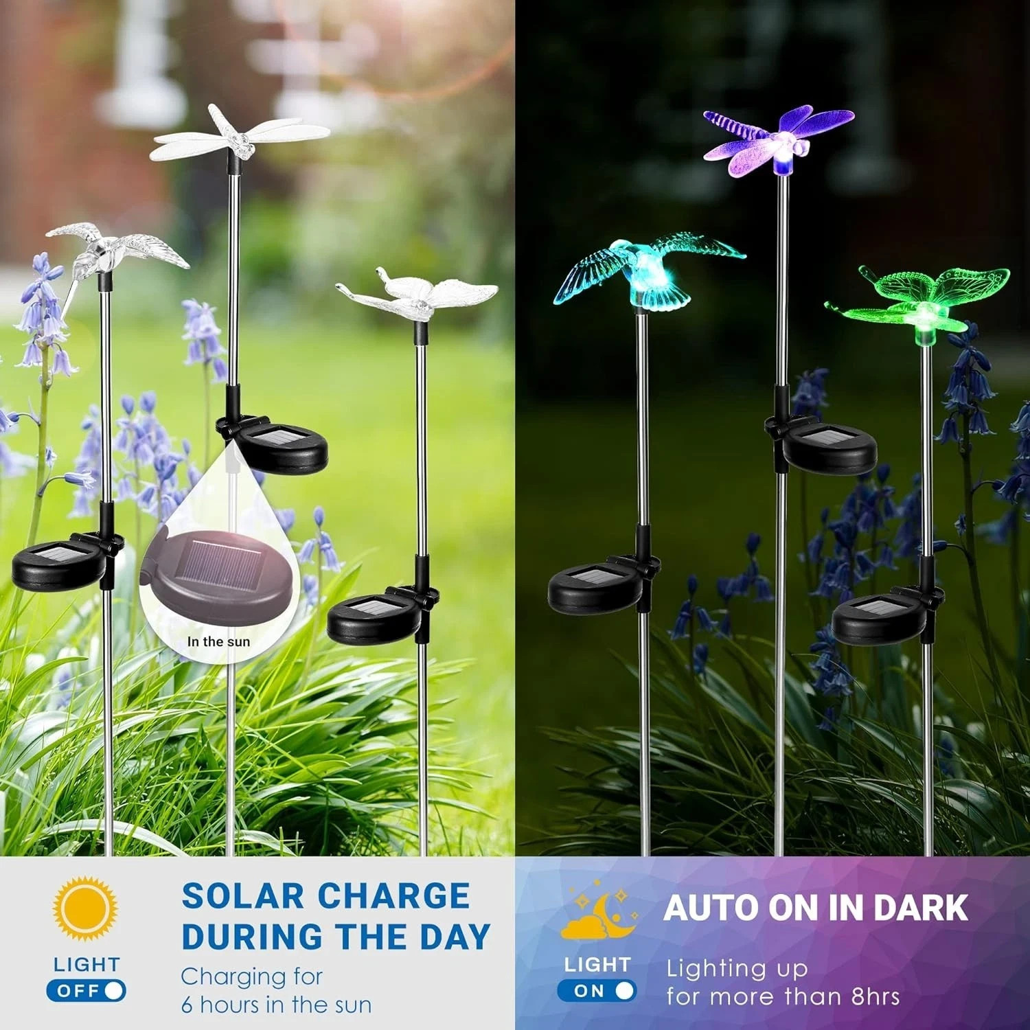 Durable Solar Butterfly Garden Lights - 6 Pack with Multi-Color LED Illumination gallery