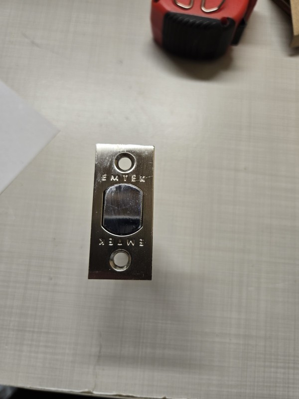 Emtek Deadbolt Latch 2 3/4" backset in US15 Satin Nickel gallery