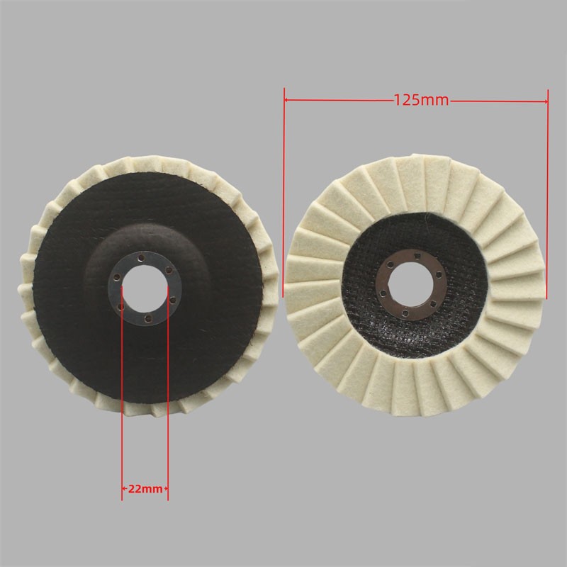 3pcs 5" Wool Polishing Wheels Buffer Pads Flap Felt Polishing Finishing Disc US gallery