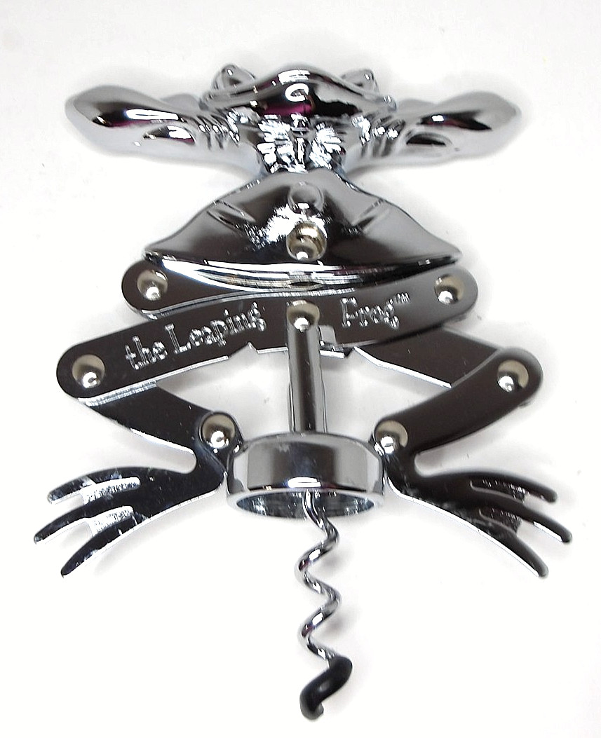 The Leaping Frog Corkscrew Bottle Opener, Chrome, Vintage gallery