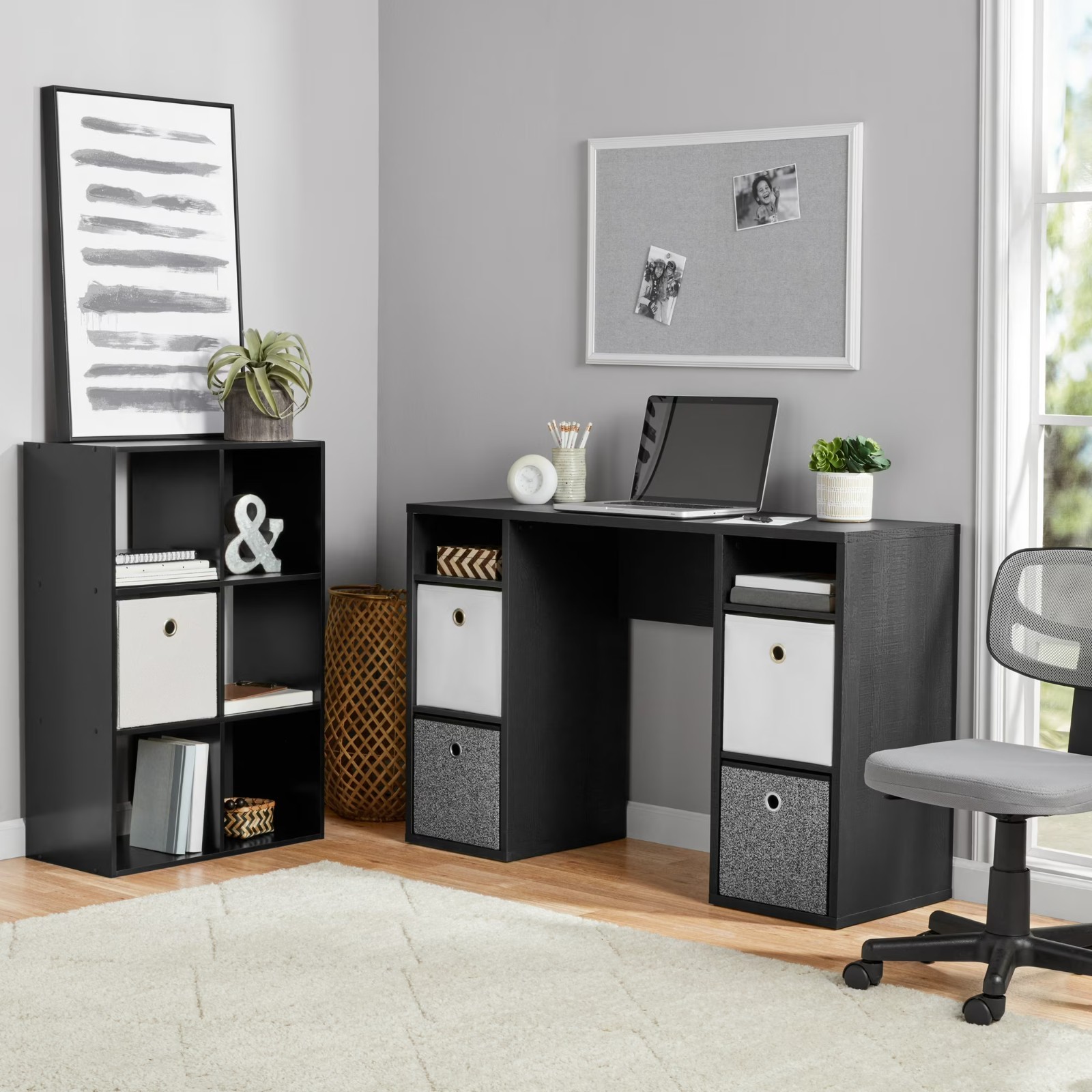 Mainstays 6 Cube Storage Organizer, Black, Shelving Unit gallery