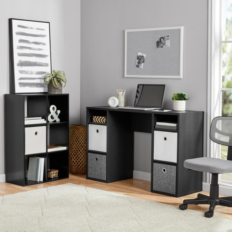 Mainstays 6 Cube Storage Organizer, Black, Shelving Unit gallery