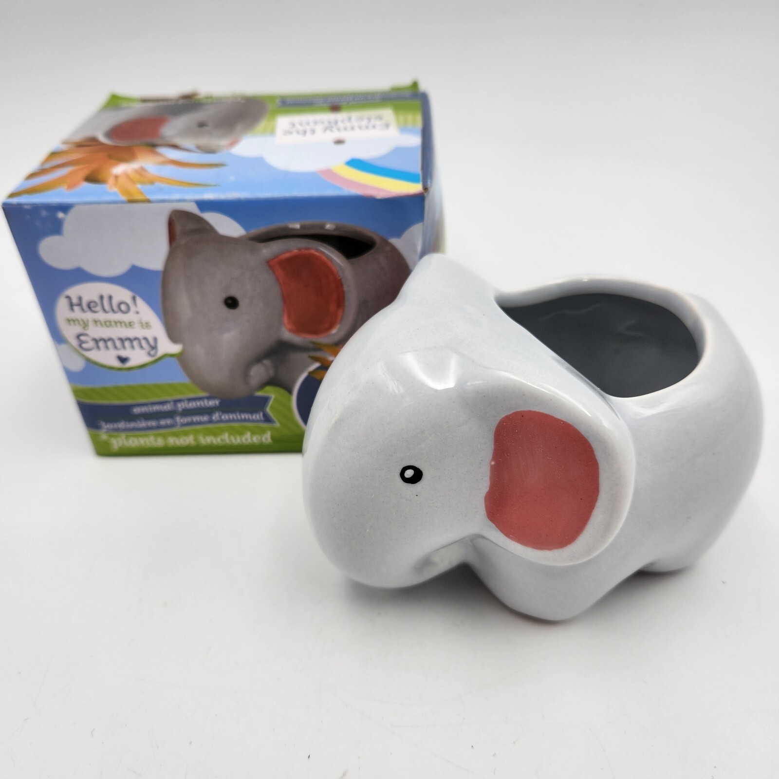 Ceramic Animal Planter Pot Emmy Elephant With Drainage Hole In The Bottom gallery