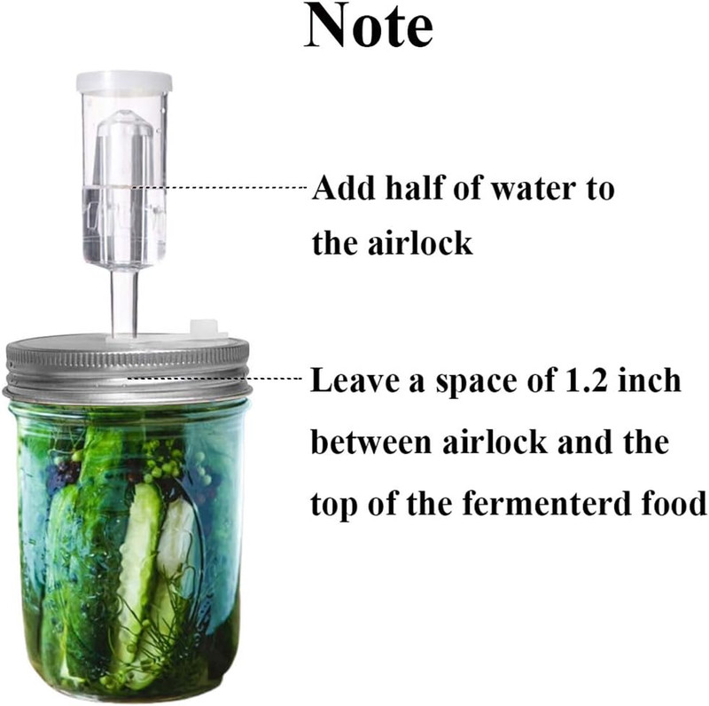 Fermentation Lids, 6 Set Fermentation Kit for Wide Mouth Jars, 6 Stainless Steel gallery