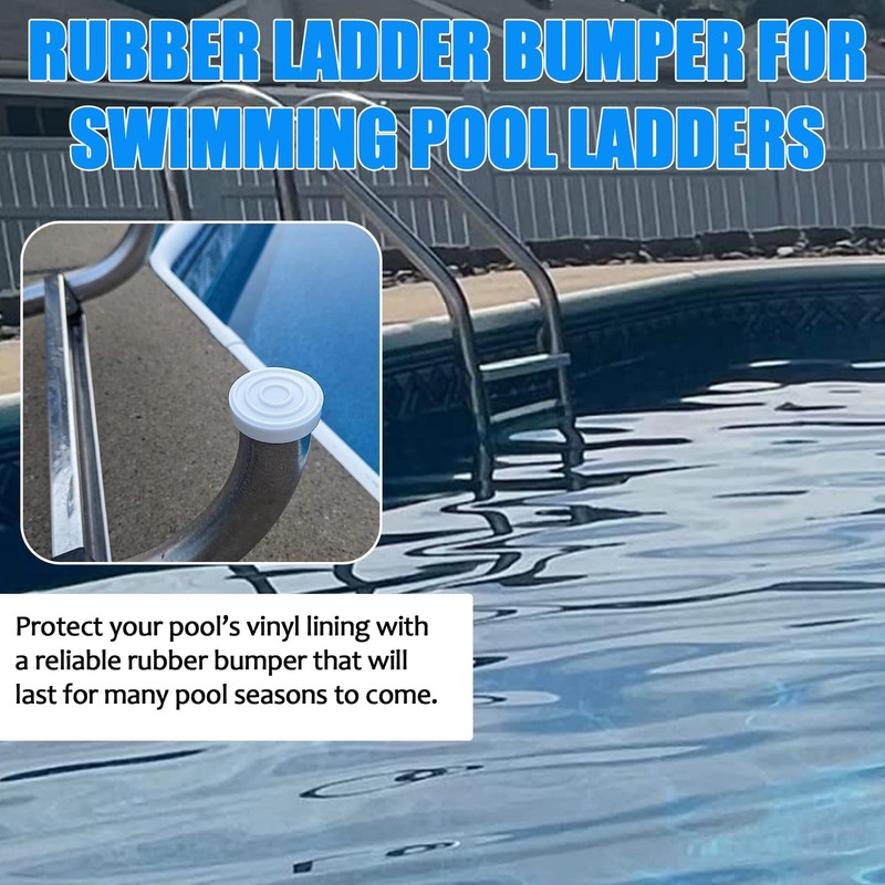 (2-Pack, White) Inside Pools Ladder Bumpers for Inground Pools Ladder Rubber ... gallery