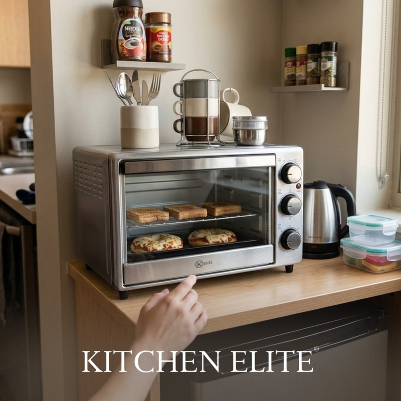Kitchen Elite 6-Slice Compact Countertop Toaster Oven with Stainless Steel Tray gallery