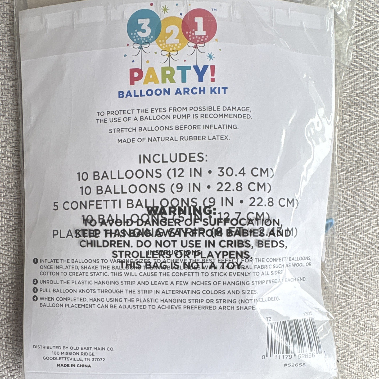 321 Party! Balloon Arch Kit, 35ct Multicolor Confetti Decorative Arch gallery