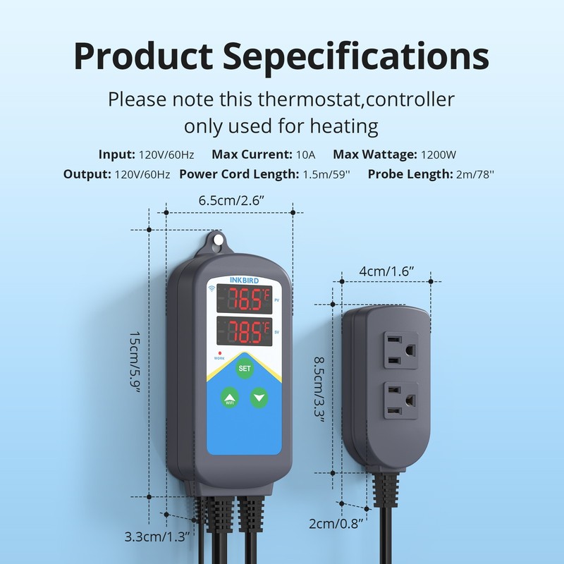 Bluetooth Thermostat Temperature Controller Heating Cooling Incubator Greenhouse gallery