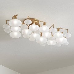 Lilypad Modern Ceiling Light Semi Flush Mount Fixture 30 1/4″ Brass 12-Light LED