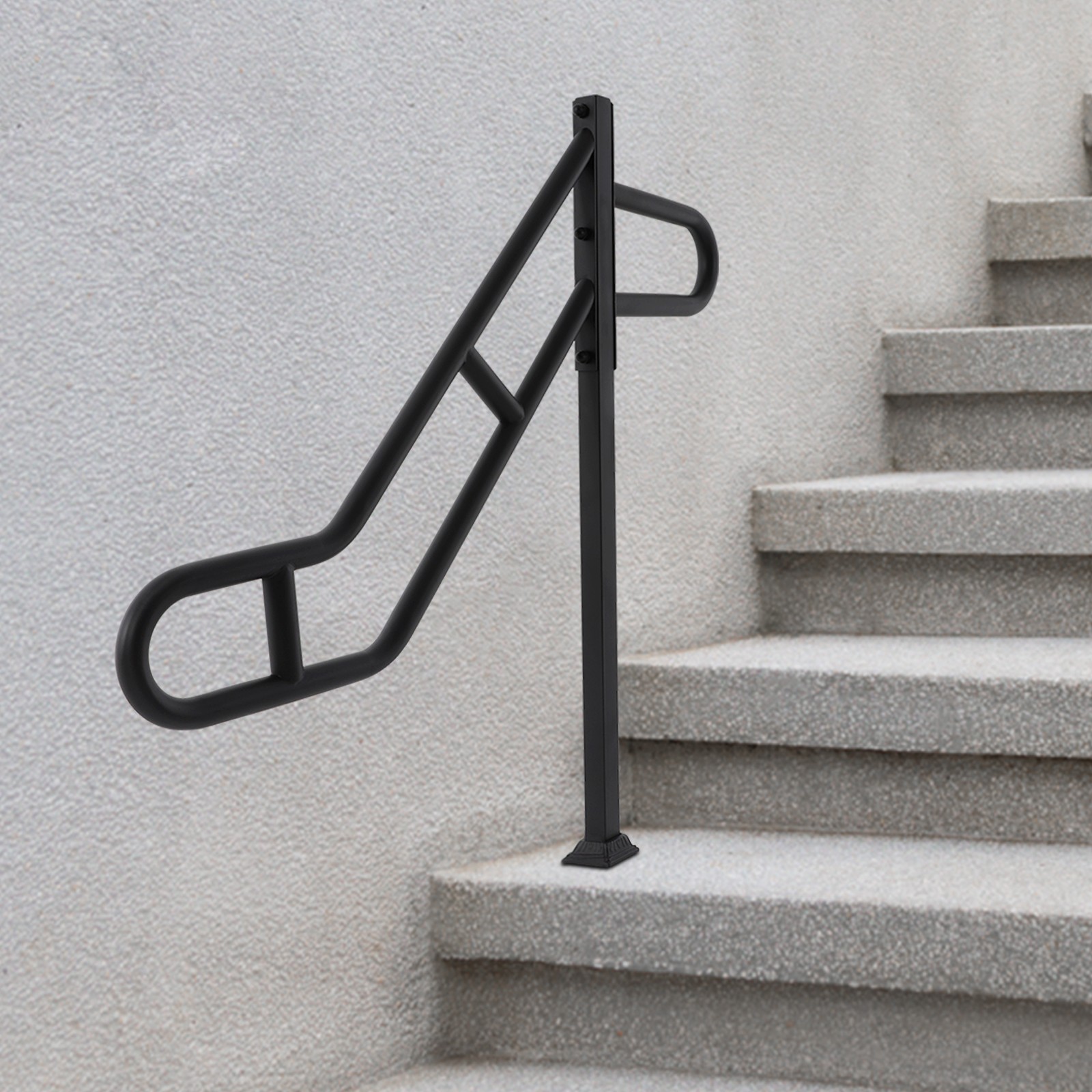 Single Post Handrail Floor Mount 1-3 Steps Stair Railing For Porch Balcony Patio gallery