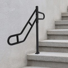 Single Post Handrail Floor Mount 1-3 Steps Stair Railing For Porch Balcony Patio
