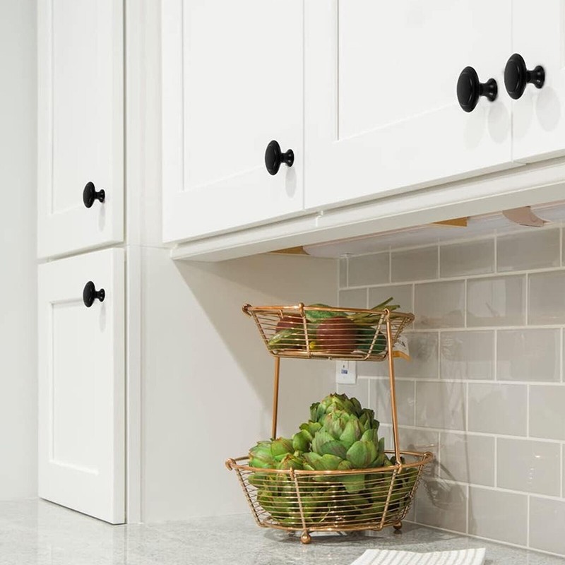 40 Pack Cabinet Knobs Matte Black Stainless Steel Kitchen Bathroom Cabinet Pulls gallery