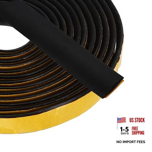 16.4FT Solid Rubber Weather StrippingPcs 7/9" W x 16.4FT x 7/9"W x 1/5"H 2 gallery
