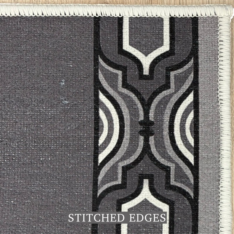 Custom Size Rubber Collection Trellis Design Grey Non Slip Washable Runner Rug gallery