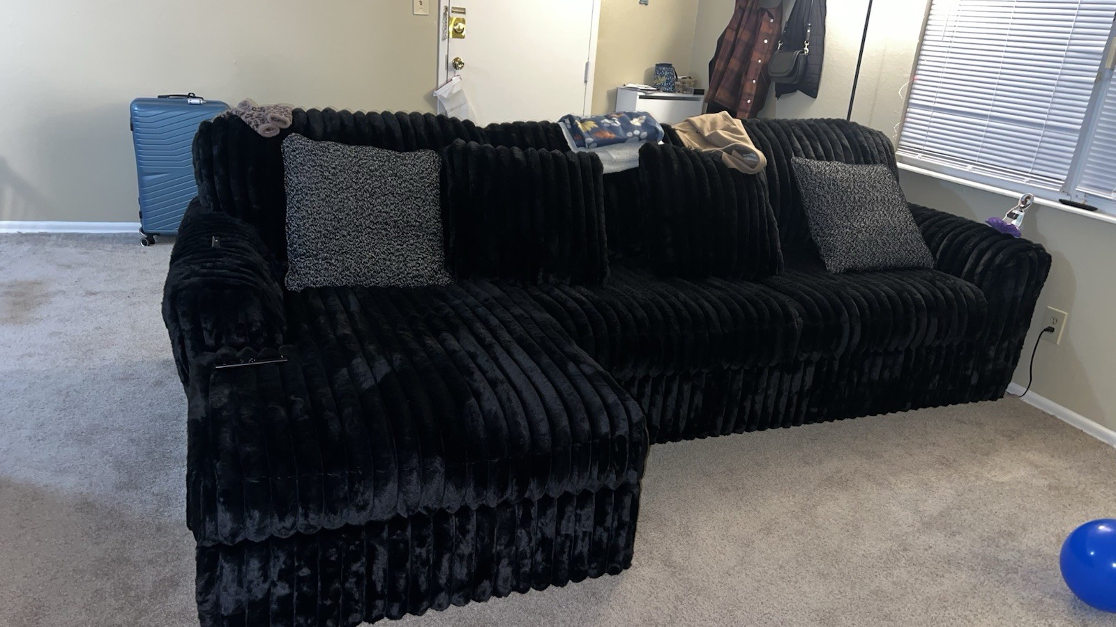 FDW Contemporary Sectional Modern Sofa Bed SF-U95R/U77R-Black gallery