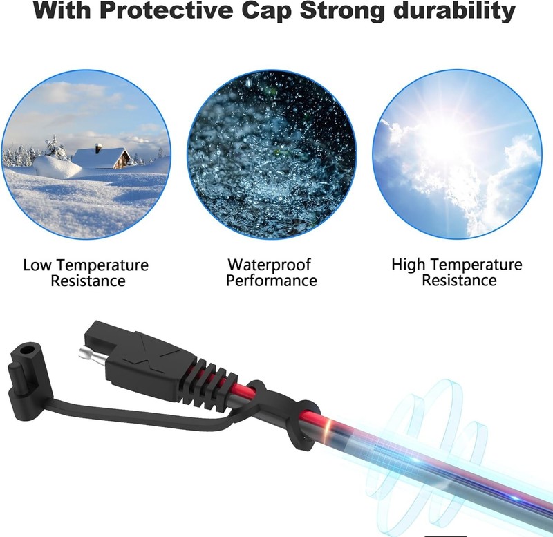 Versatile 16AWG SAE Extension Cable - Ideal for Automotive and Solar Battery Use gallery