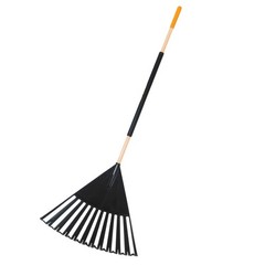 True Temper 20212010 Clog Free Leaf Rake with Hardwood/Steel Handle, 24 Black