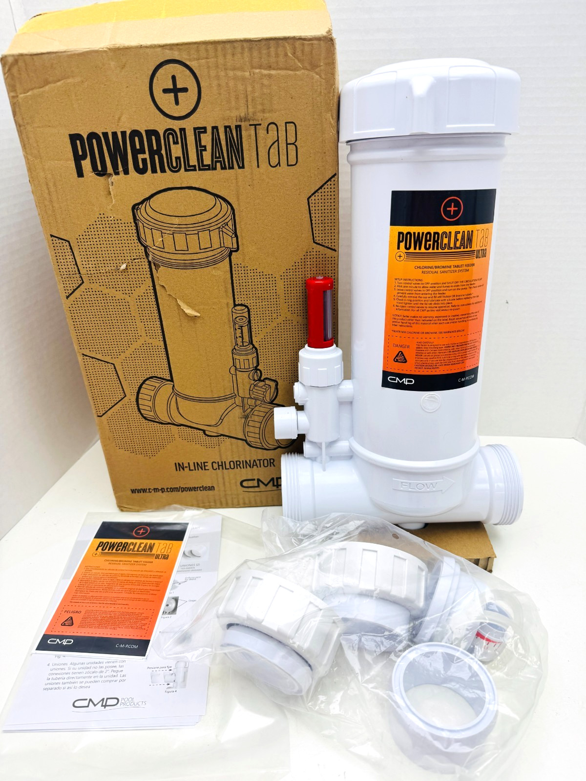 25280-110-000 CMP PowerClean Ultra in-Line Pool Chlorinator /clear glass LidREAD gallery