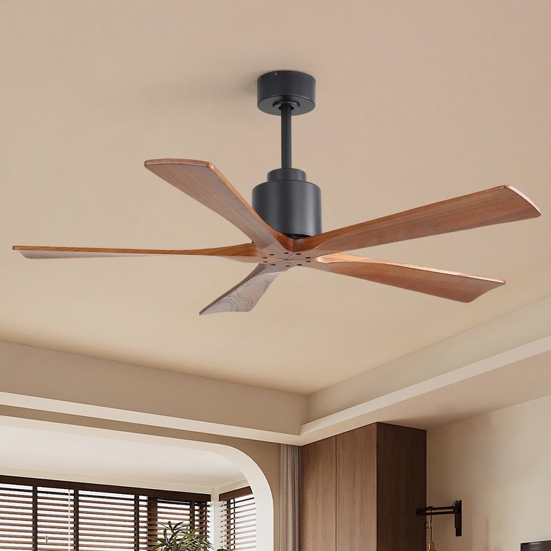 52'' Modern Low Profile Flush Mount Ceiling Fan with Remote Control & 3 Downrods gallery