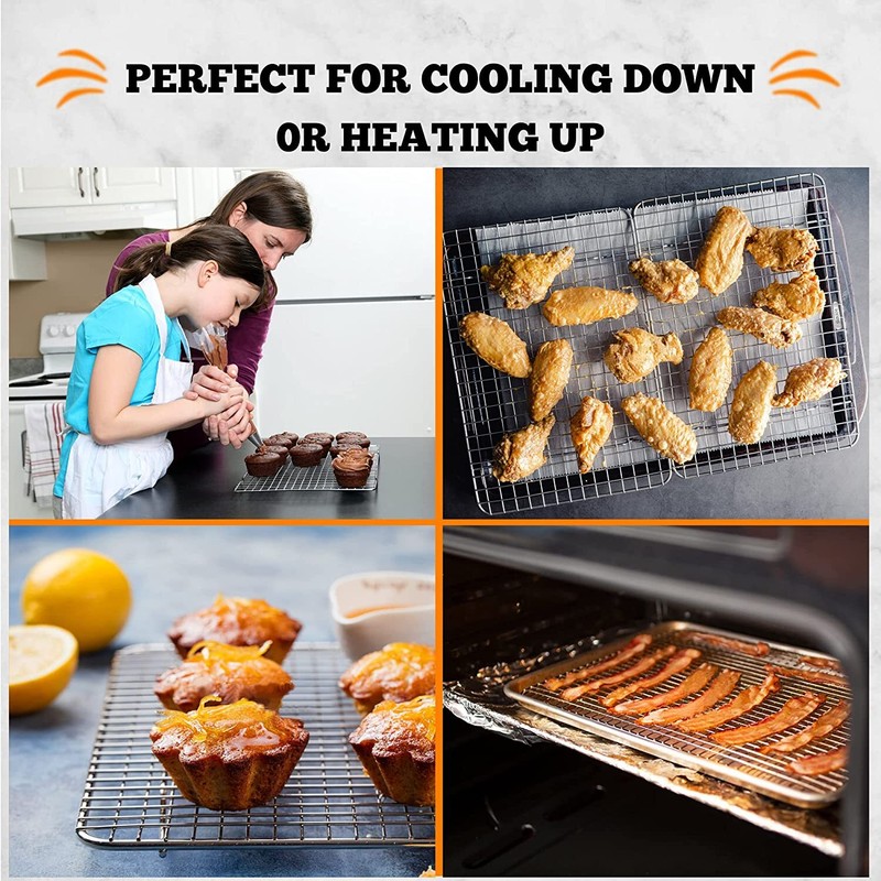 2pk Stainless Steel Cooling Racks for Cooking & Baking Oven-Safe - 8.2" x 11.8" gallery